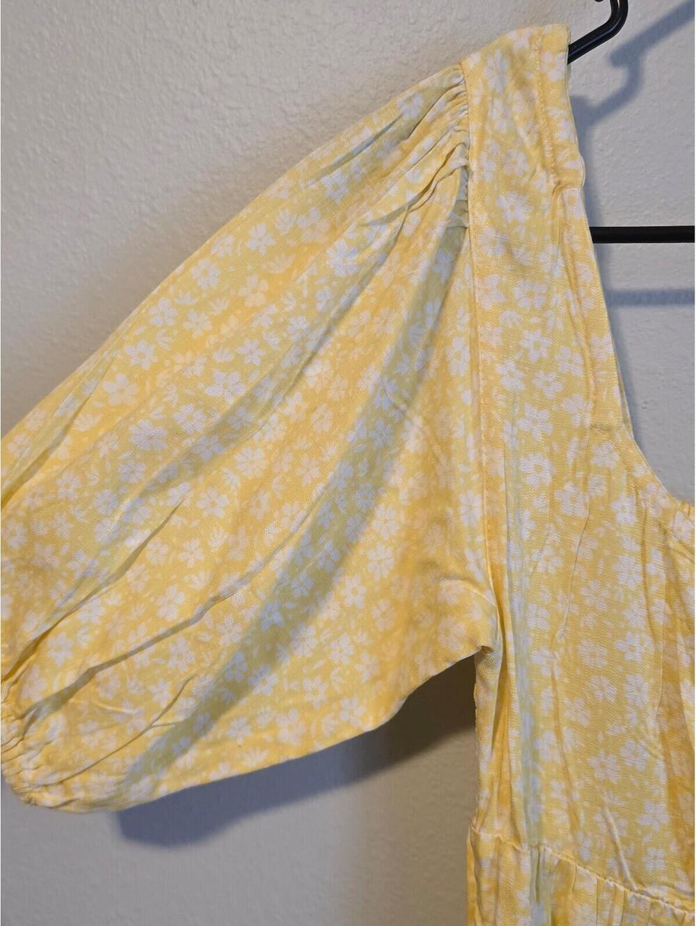 Billabong Yellow Floral Mini Dress - Picture 3 of 6